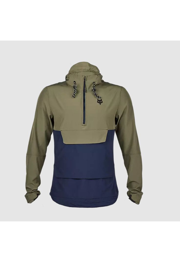 Chaqueta Cortavientos Bicicleta Canguro Ranger Verde Oliva Fox-0