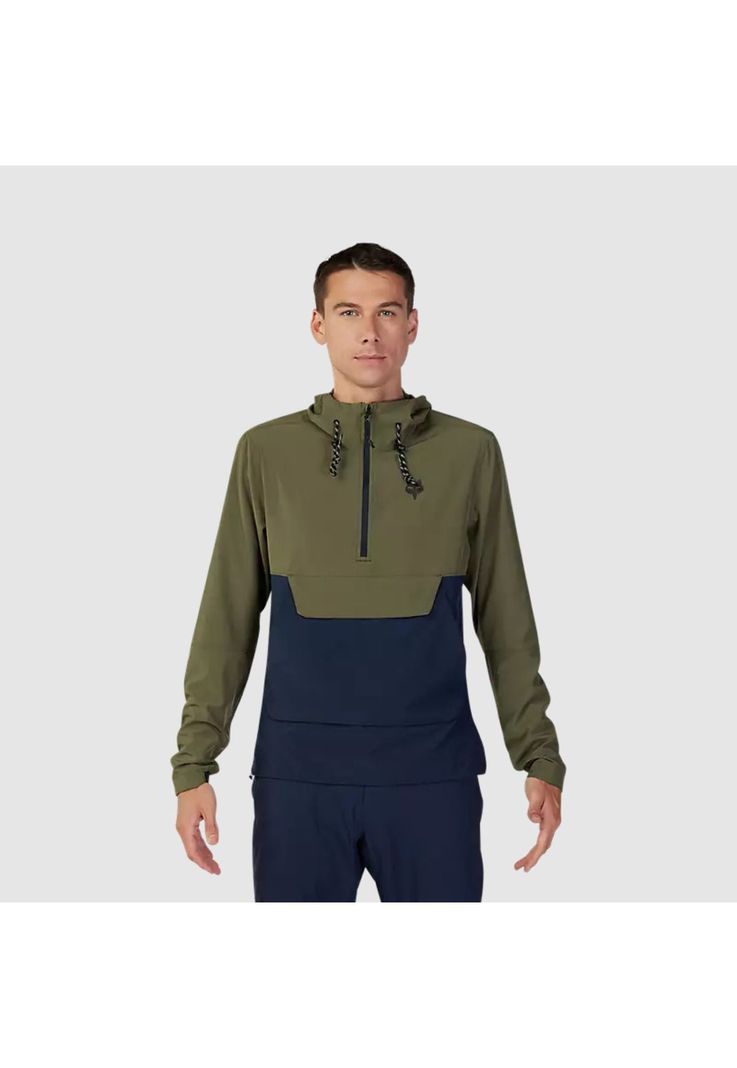 Chaqueta Cortavientos Bicicleta Canguro Ranger Verde Oliva Fox-1