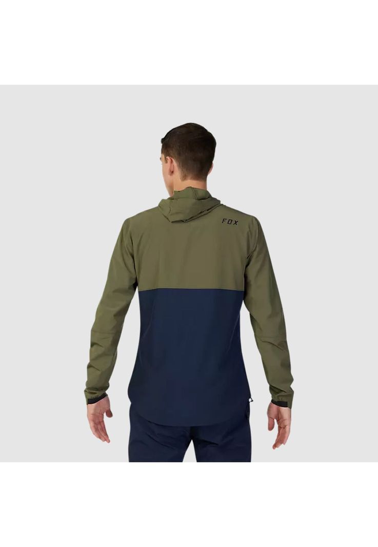 Chaqueta Cortavientos Bicicleta Canguro Ranger Verde Oliva Fox-2