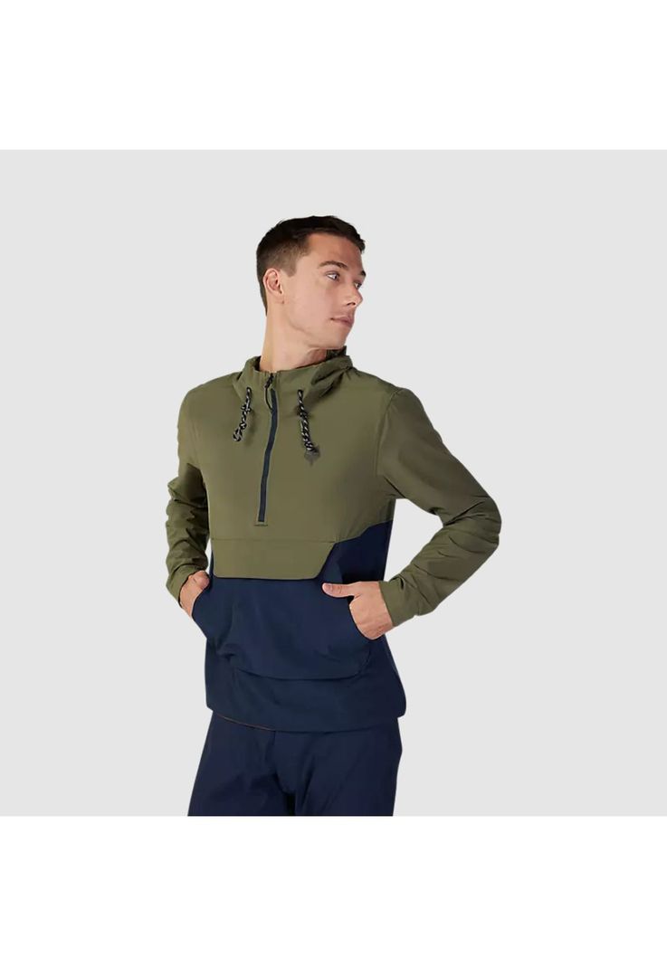 Chaqueta Cortavientos Bicicleta Canguro Ranger Verde Oliva Fox-3