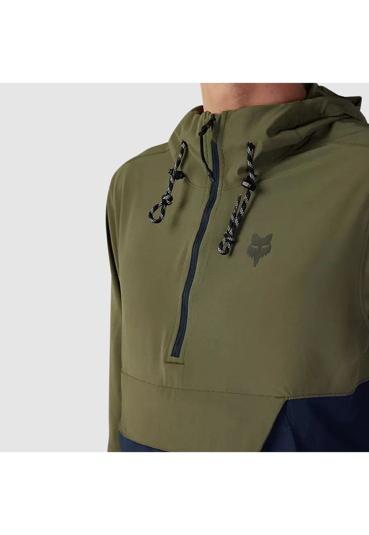 Chaqueta Cortavientos Bicicleta Canguro Ranger Verde Oliva Fox-4