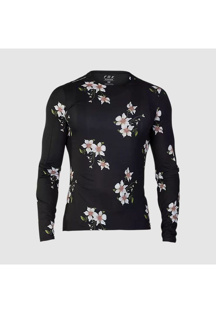 Polera Bicicleta Flexair Ascent Dogwood Manga Larga Negro Fox-0