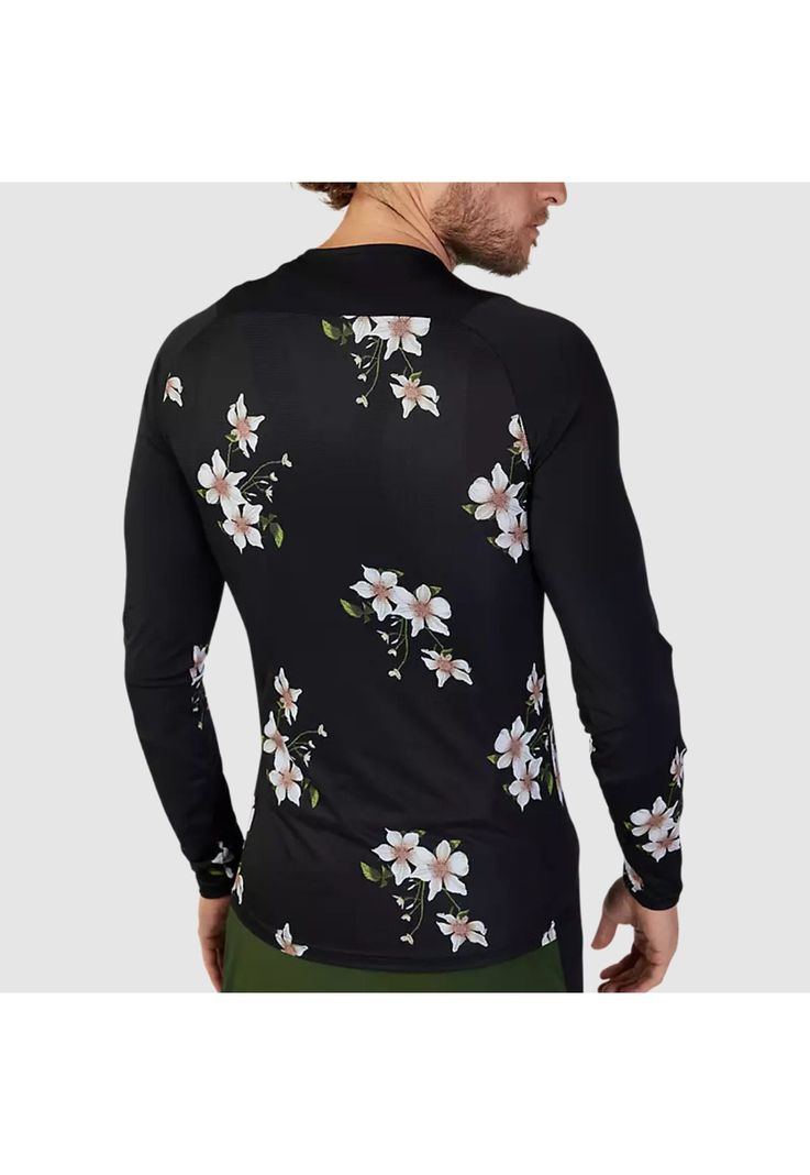 Polera Bicicleta Flexair Ascent Dogwood Manga Larga Negro Fox-2