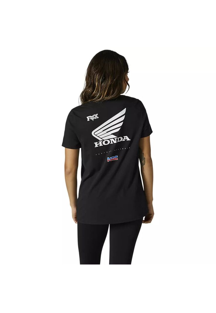 Polera Lifestyle Mujer Honda Wing Negro Fox-1