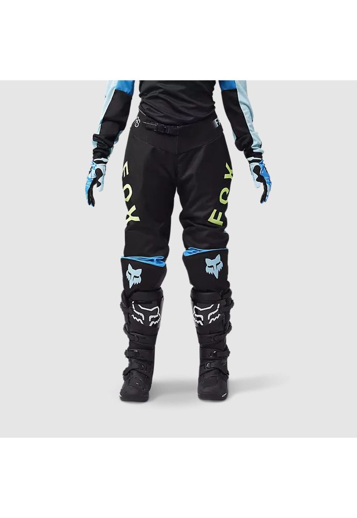 Pantalon Moto Mujer 180 Race Spec Negro/Celeste Fox-2