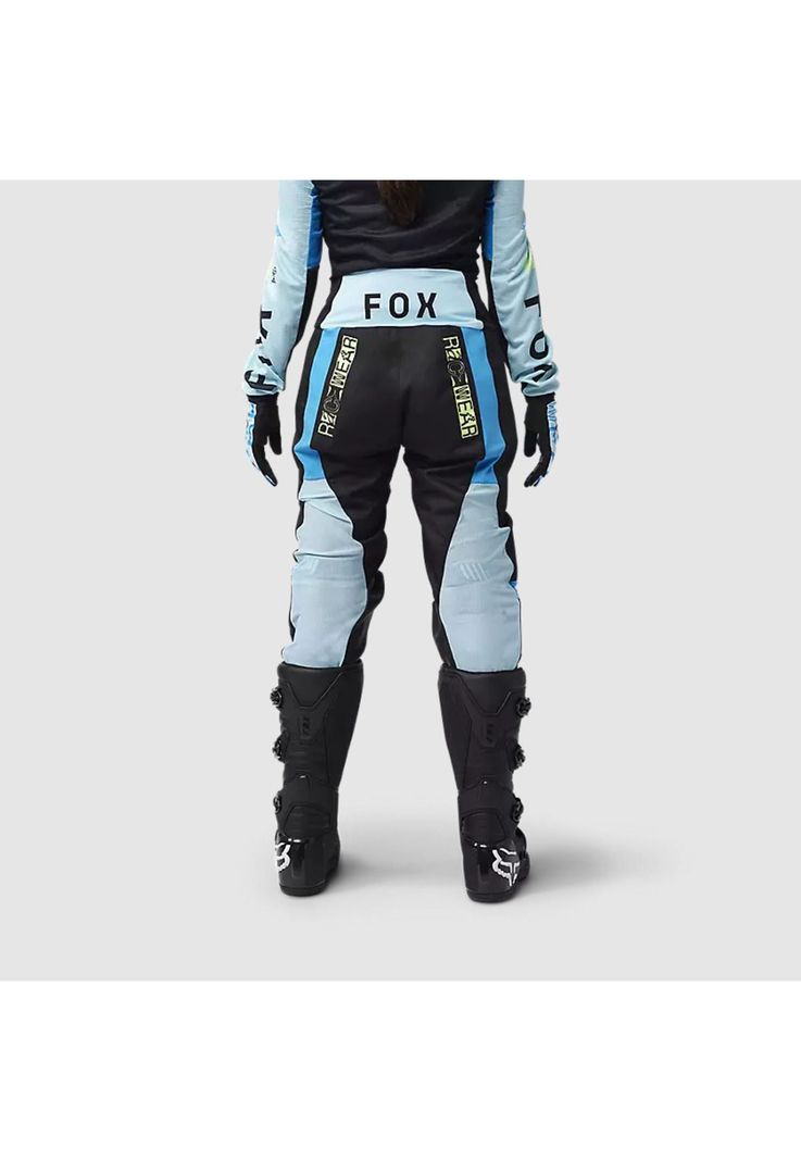 Pantalon Moto Mujer 180 Race Spec Negro/Celeste Fox-3