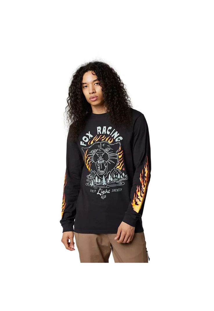 Polera Lifestyle Manga Larga Parkerboss Negro Fox-0