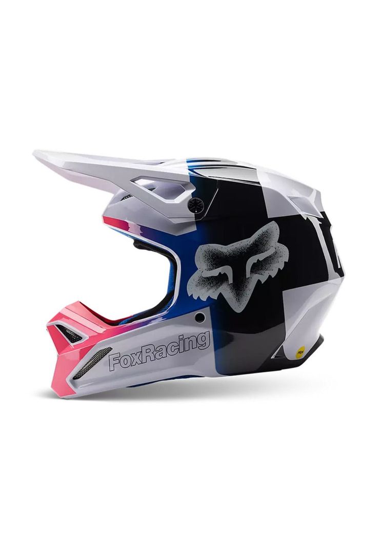 Casco Moto V1 Horyzn Negro/Blanco/Rosado Fox-2