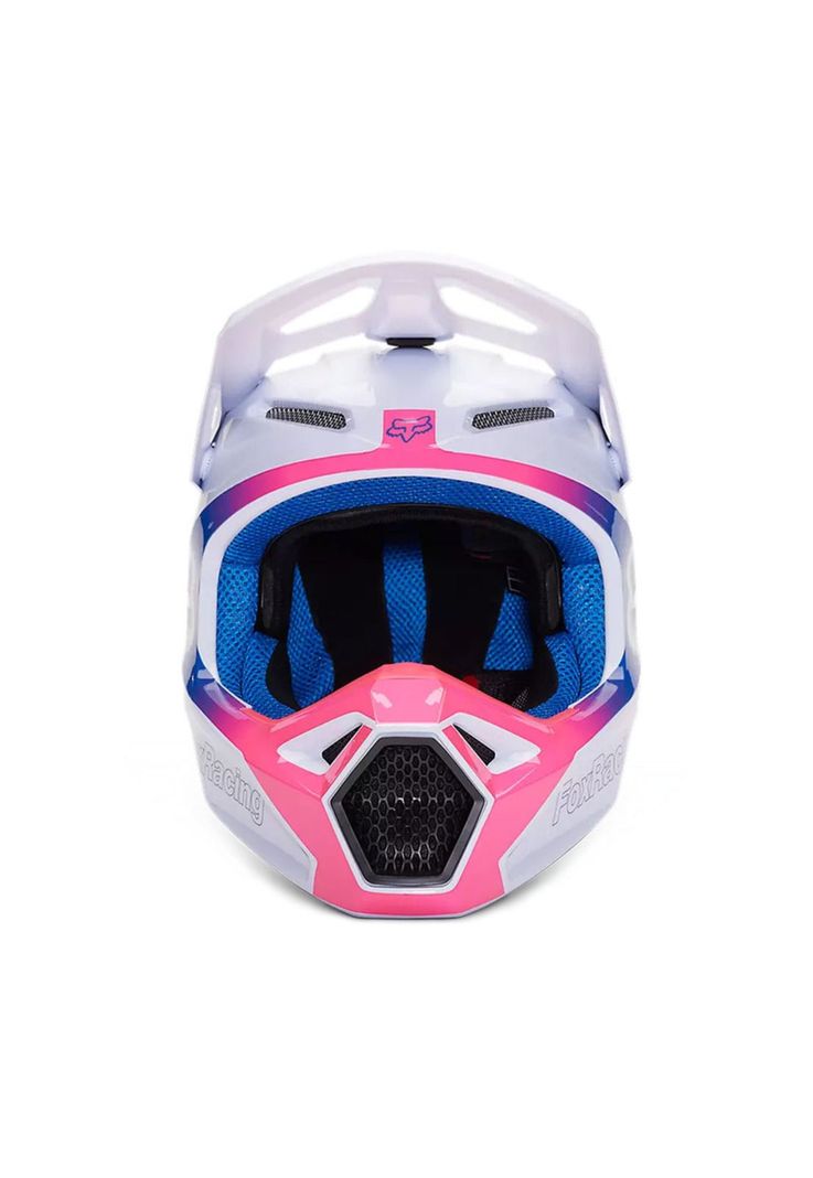 Casco Moto V1 Horyzn Negro/Blanco/Rosado Fox-5