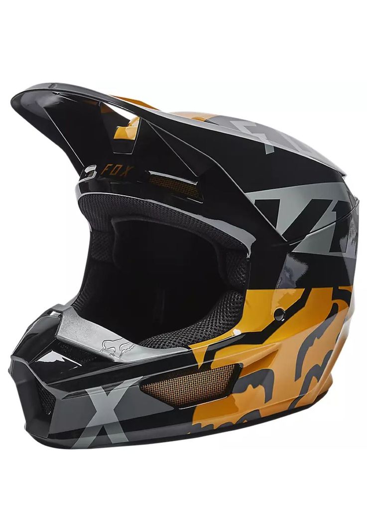 Casco Moto Niño V1 Skew Negro Fox-1