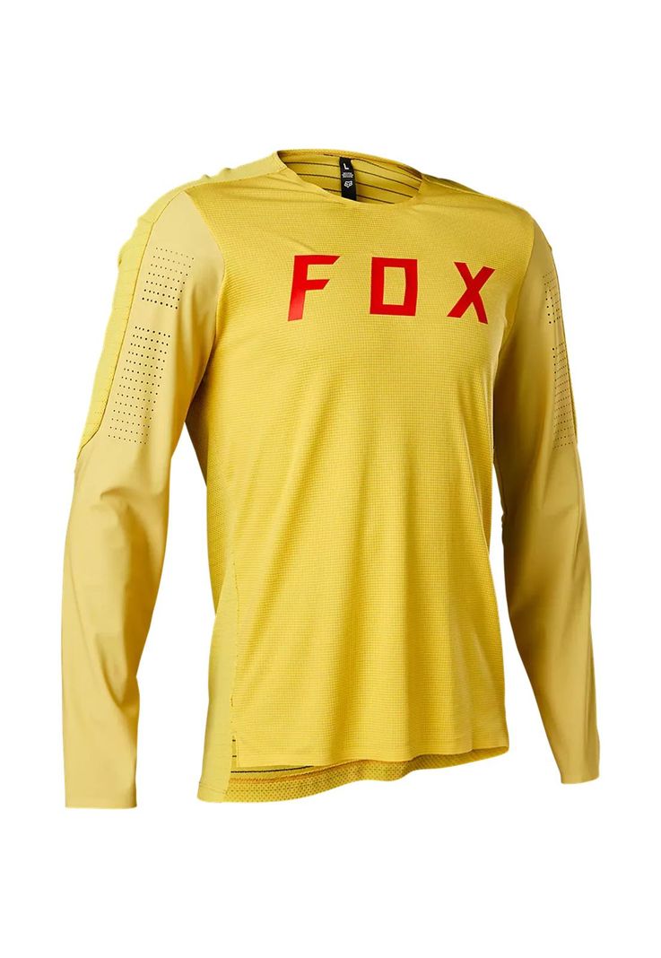 Polera Bicicleta Flexair Pro Manga Larga Amarillo Fox-0