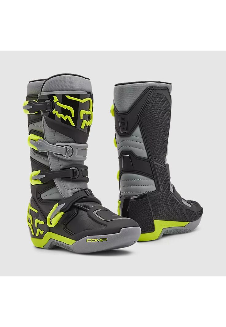 Botas Moto Niño Comp Gris/Amarillo Fox-0