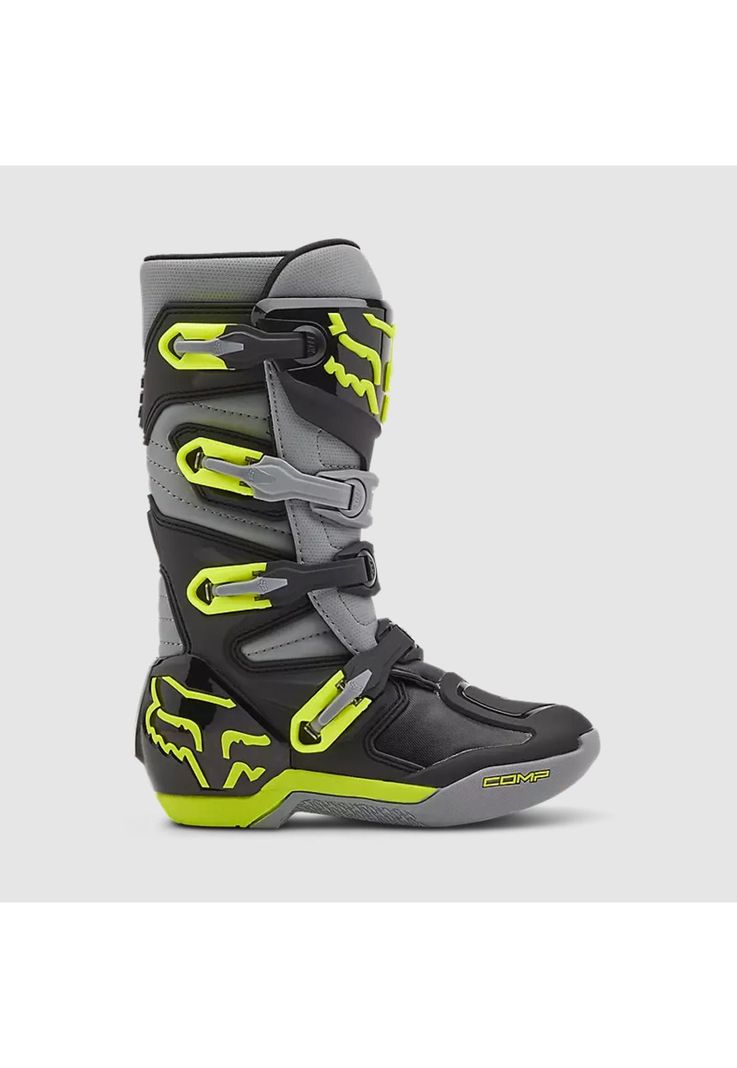 Botas Moto Niño Comp Gris/Amarillo Fox-1