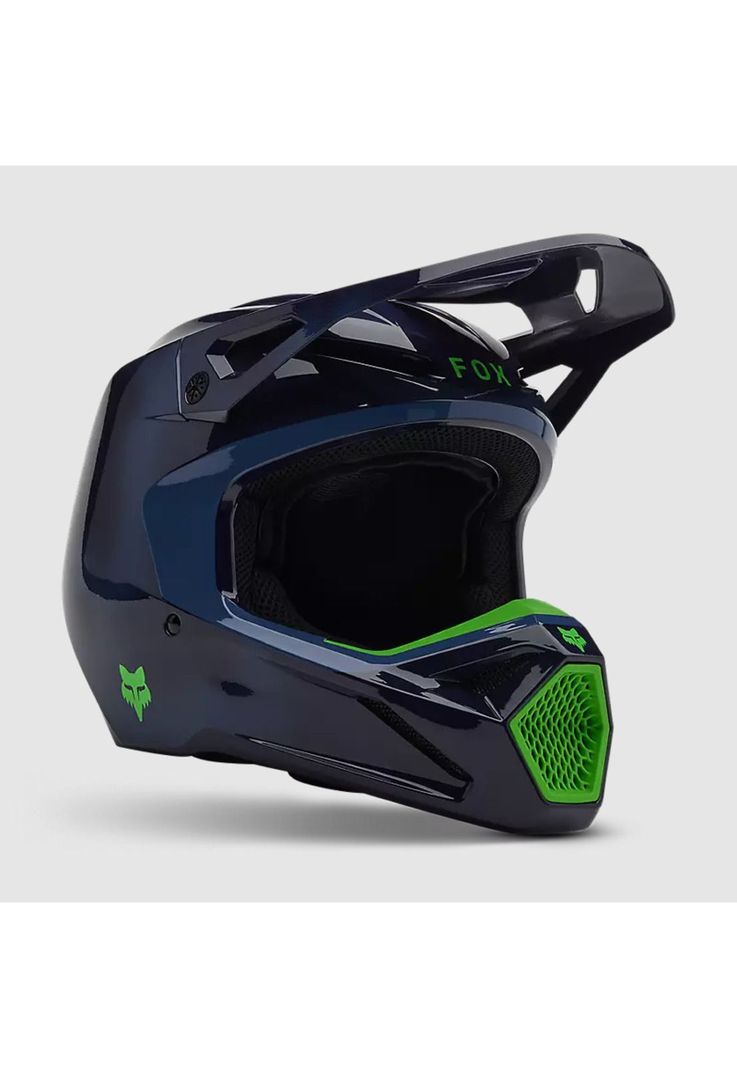Casco Moto V1 Taunt Azul Marino/Verde Fox-0