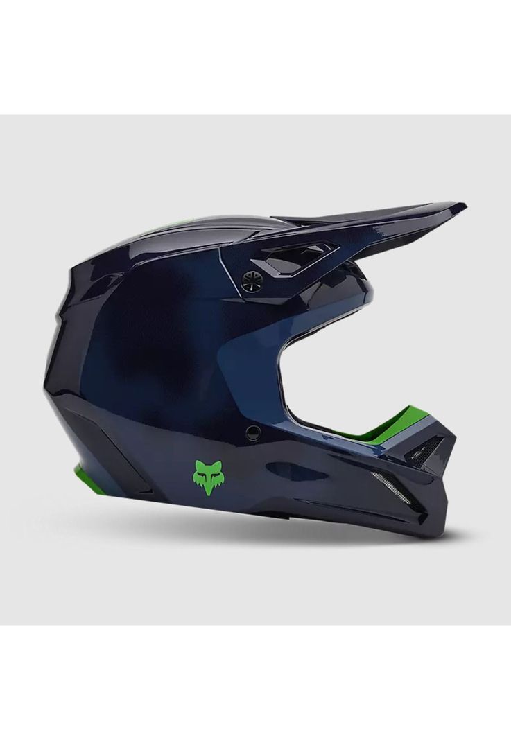 Casco Moto V1 Taunt Azul Marino/Verde Fox-1