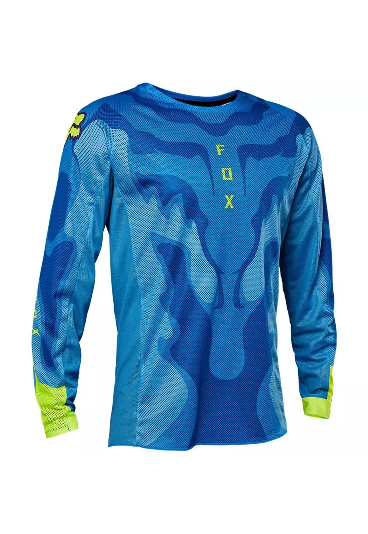 Polera Moto Airline Exo Azul/Amarillo Fox-0