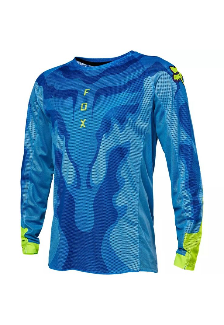 Polera Moto Airline Exo Azul/Amarillo Fox-2