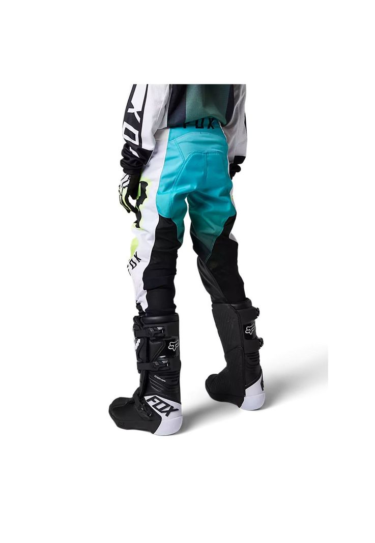 Pantalon Moto Niño 180 Leed Celeste Fox-2