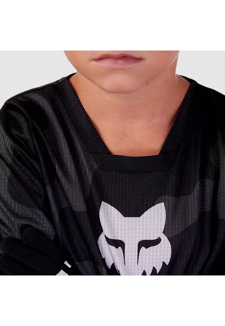 Polera Moto Niño 180 Bnkr Camo Negro Fox-3
