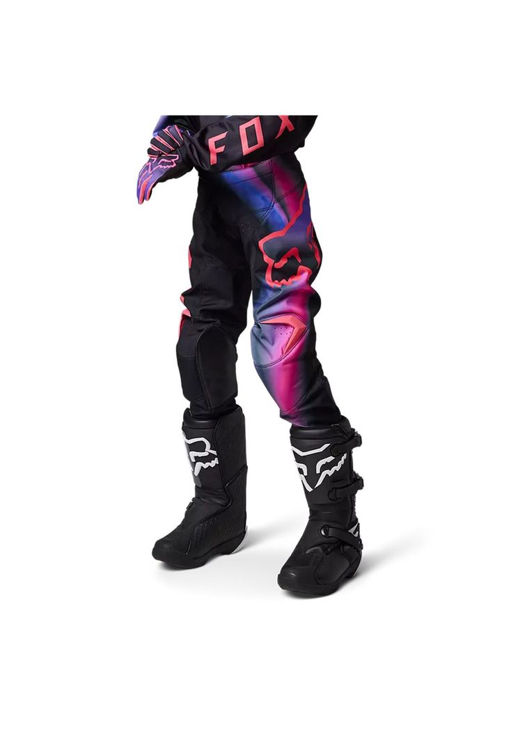 Pantalon Moto Niña 180 Toxsyk Negro/Rosado Fox-0