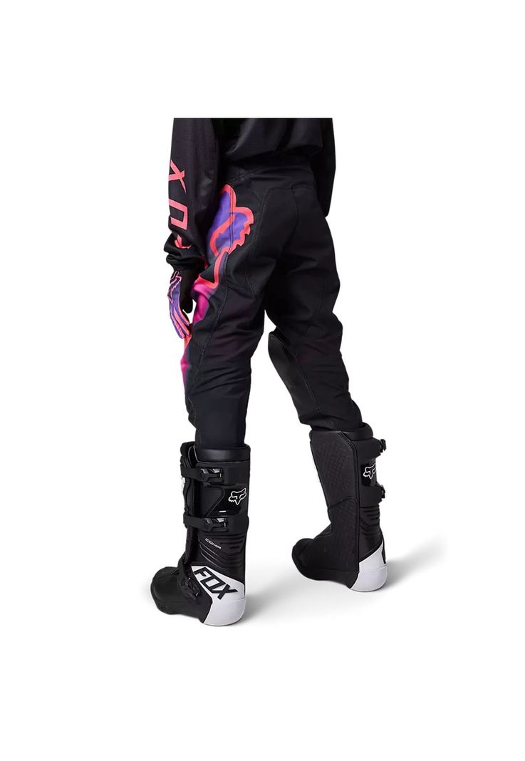 Pantalon Moto Niña 180 Toxsyk Negro/Rosado Fox-1