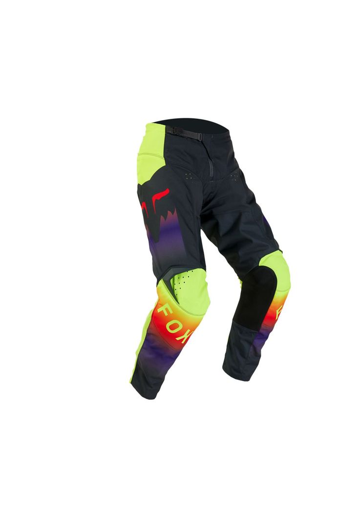 Pantalon Moto 180 Flora Negro/Amarillo Fox-0