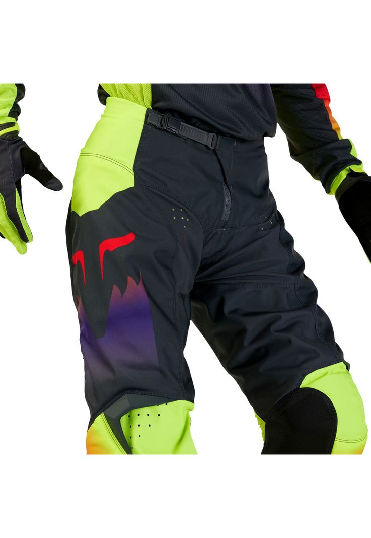 Pantalon Moto 180 Flora Negro/Amarillo Fox-4