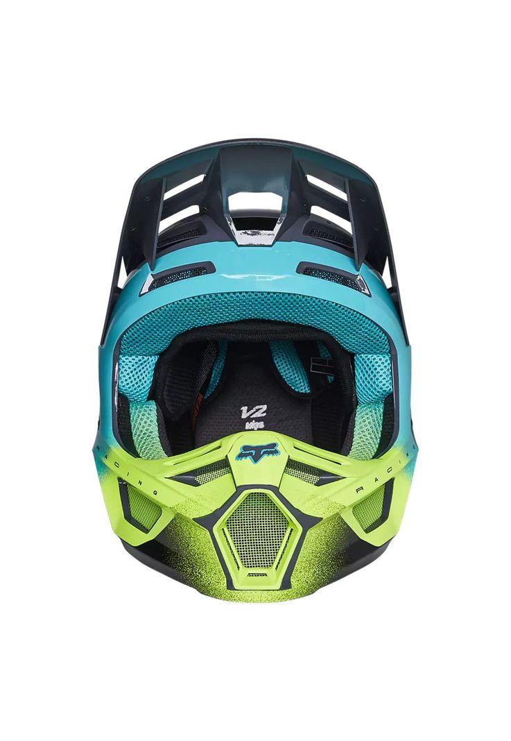 Casco Moto V2 RKANE Gris/Amarillo Fox-4