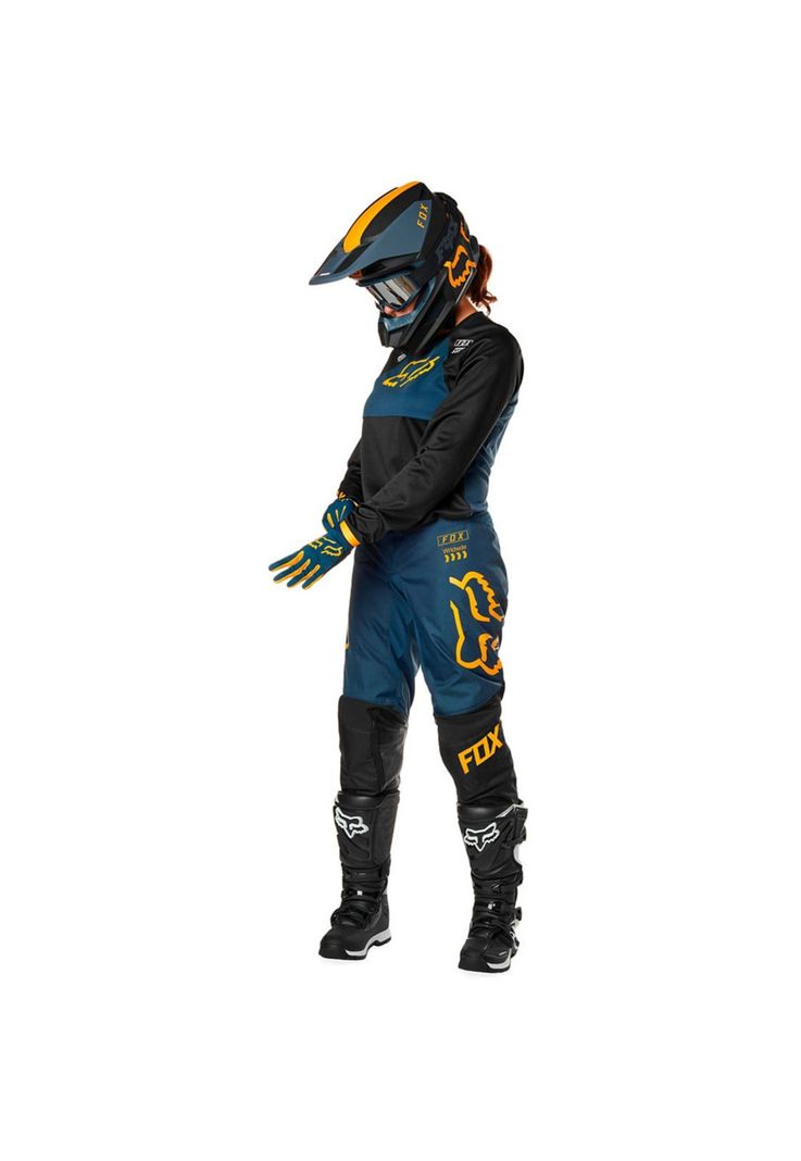 Pantalon Moto Mujer 180 Mata Negro Azul Fox-1