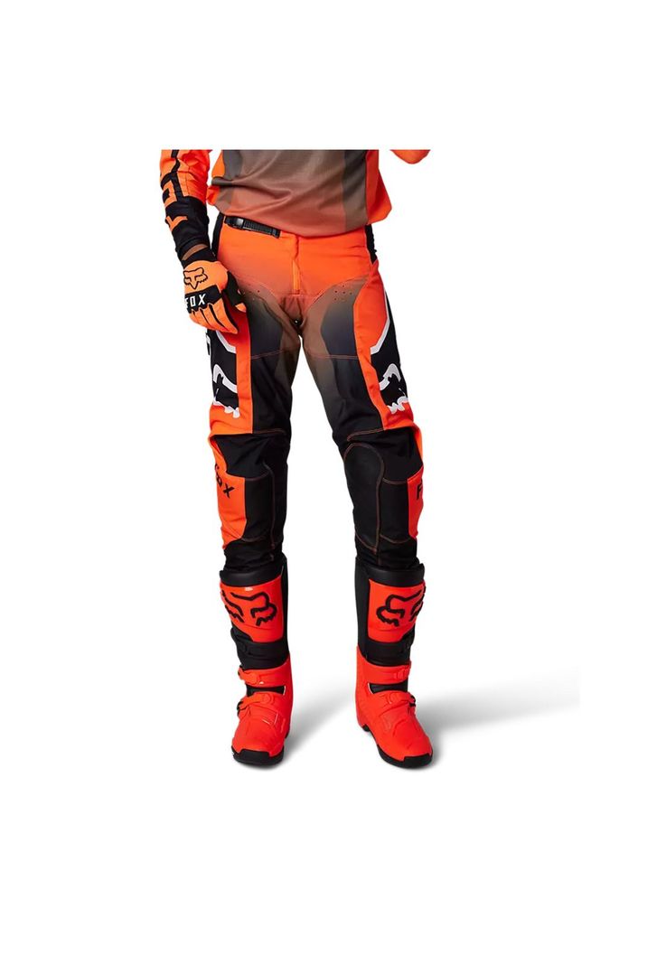 Pantalon Moto 180 Leed Naranjo/Negro Fox-1