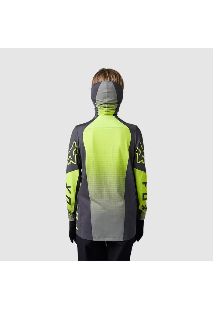 Polera Moto Niño Ranger Drive Krux SXS Con Cuello Amarillo Fluor Fox-2