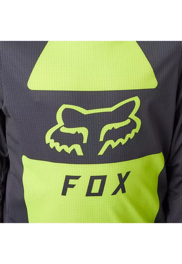Polera Moto Niño Ranger Drive Krux SXS Con Cuello Amarillo Fluor Fox-7