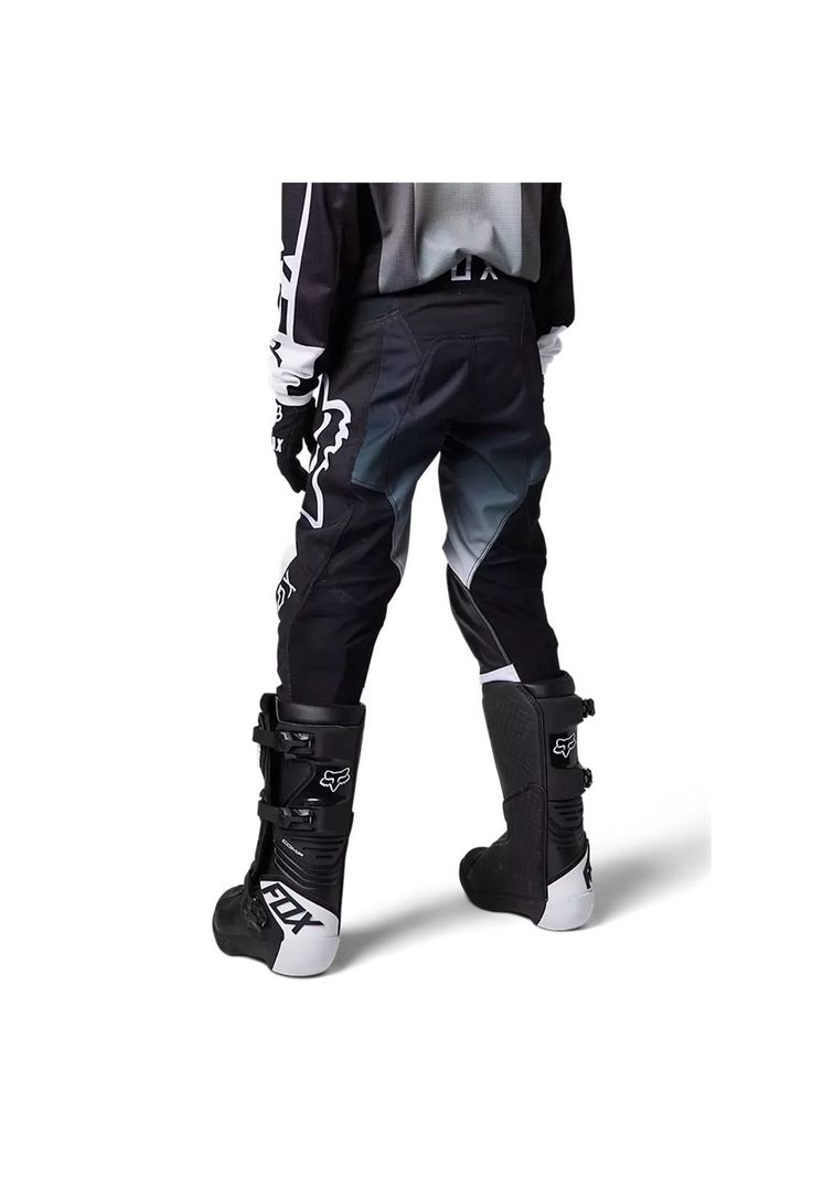Pantalon Moto Niño 180 Leed Negro/Blanco Fox-2