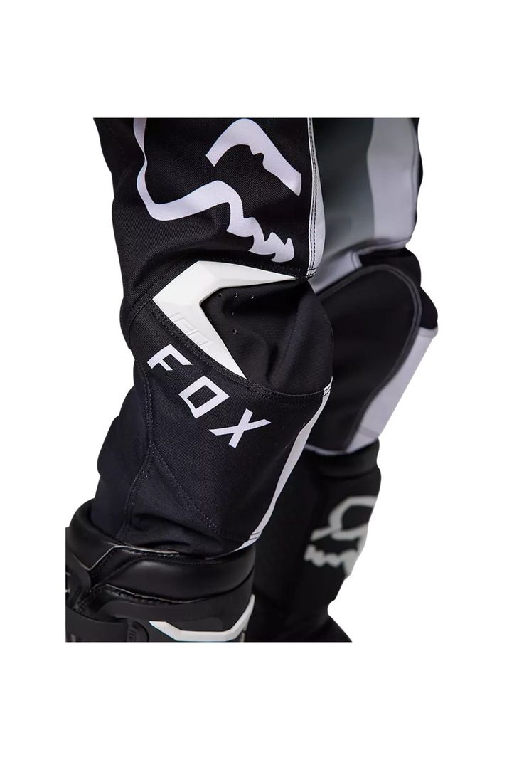 Pantalon Moto Niño 180 Leed Negro/Blanco Fox-5