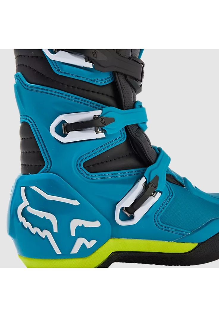 Botas Moto Niño Comp Celeste/Amarillo Fox-5
