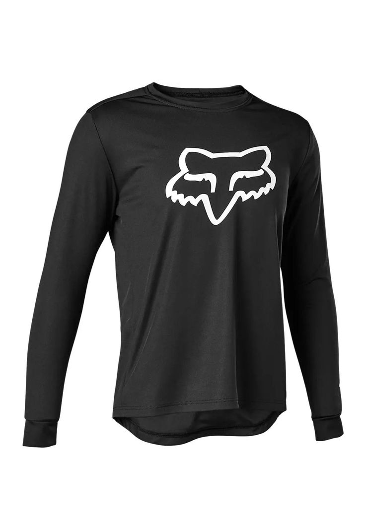 Polera Bicicleta Niño Ranger Manga Larga Negro Fox-0