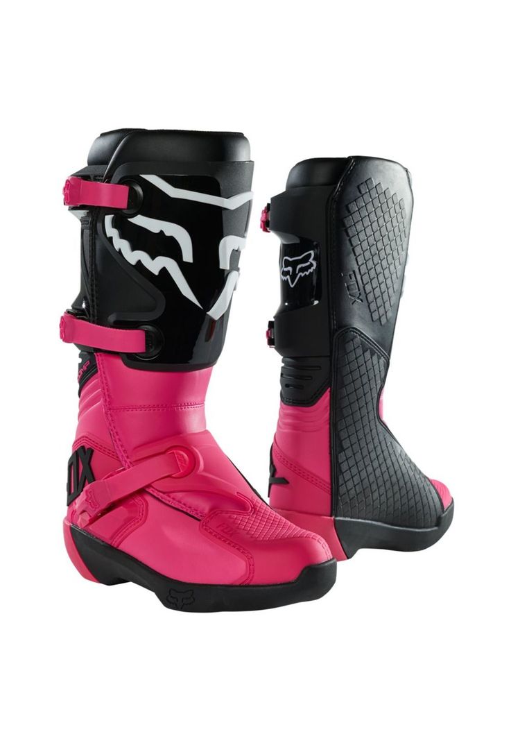 Botas Moto Mujer Comp Rosado Fox-0