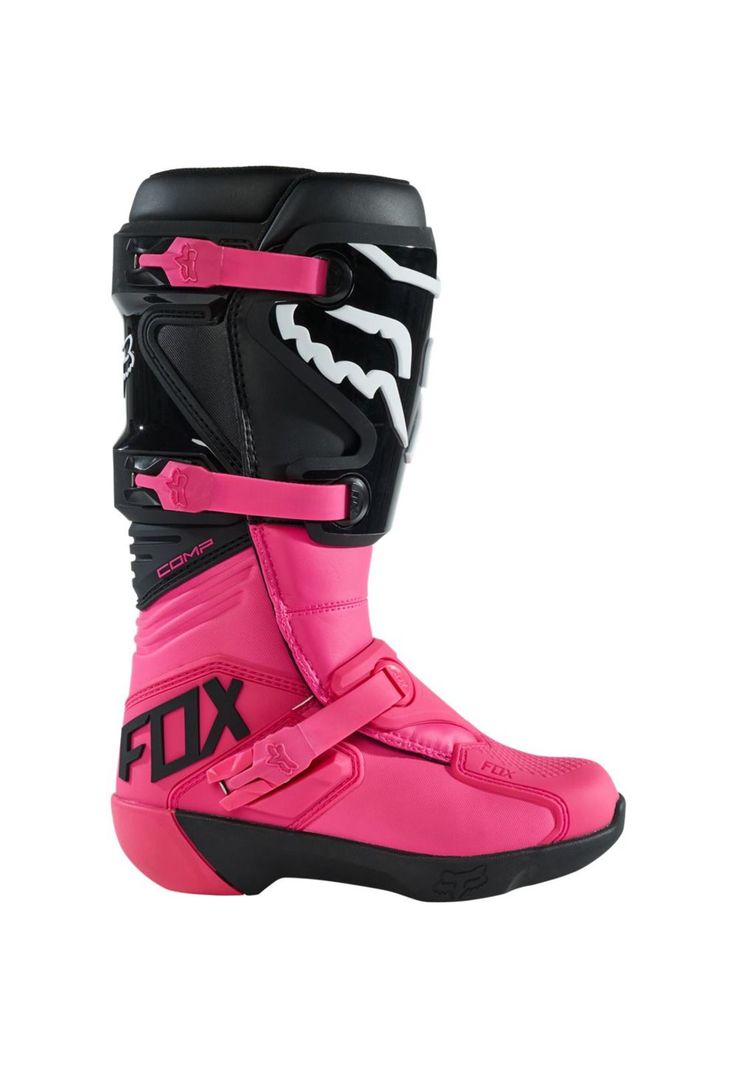 Botas Moto Mujer Comp Rosado Fox-1