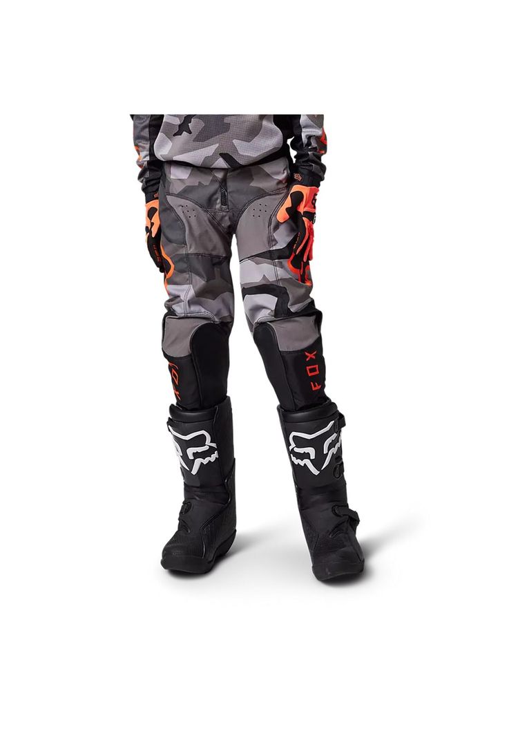 Pantalon Moto Niño 180 BKNR Camo Gris/Naranjo Fox-0