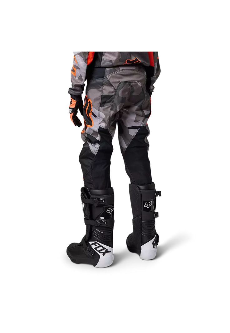 Pantalon Moto Niño 180 BKNR Camo Gris/Naranjo Fox-1