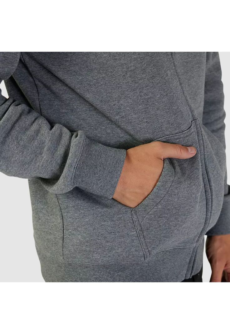 Poleron Lifestyle Absolute Zip Gris/Negro Fox-4