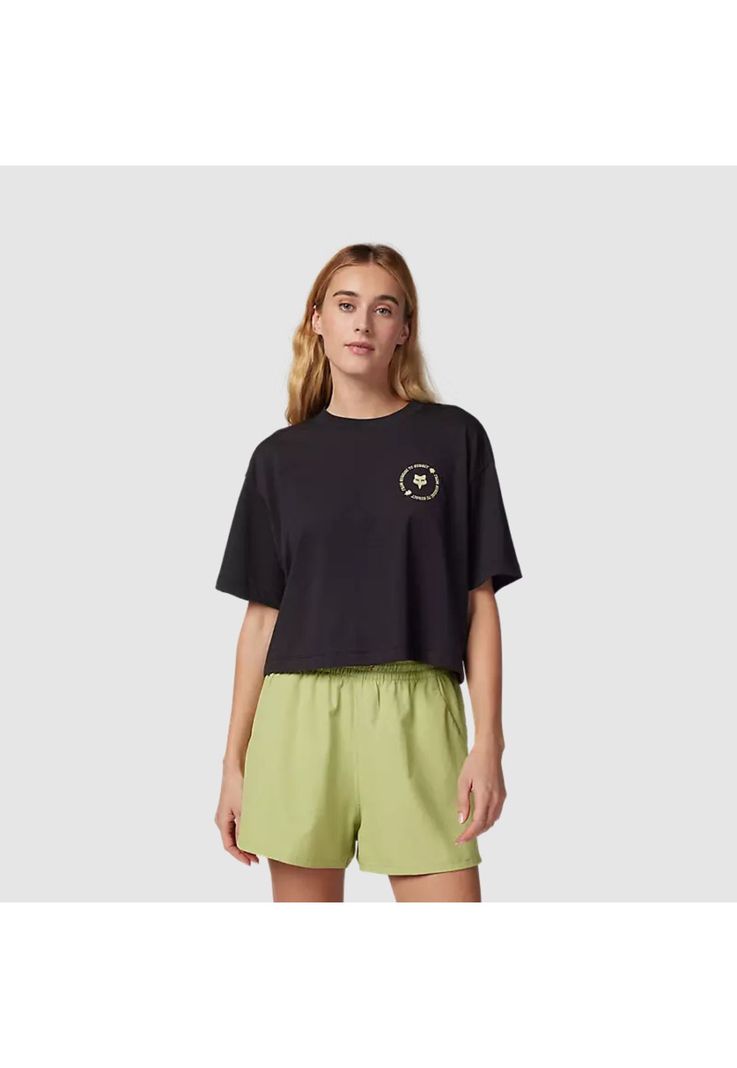 Polera Lifestyle Mujer Byrd Crop Negro Fox-1