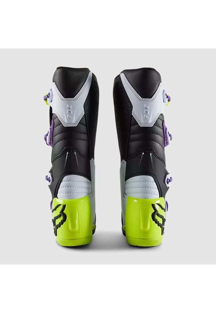 Botas Moto Comp Negro/Verde/Blanco/Morado Fox-4