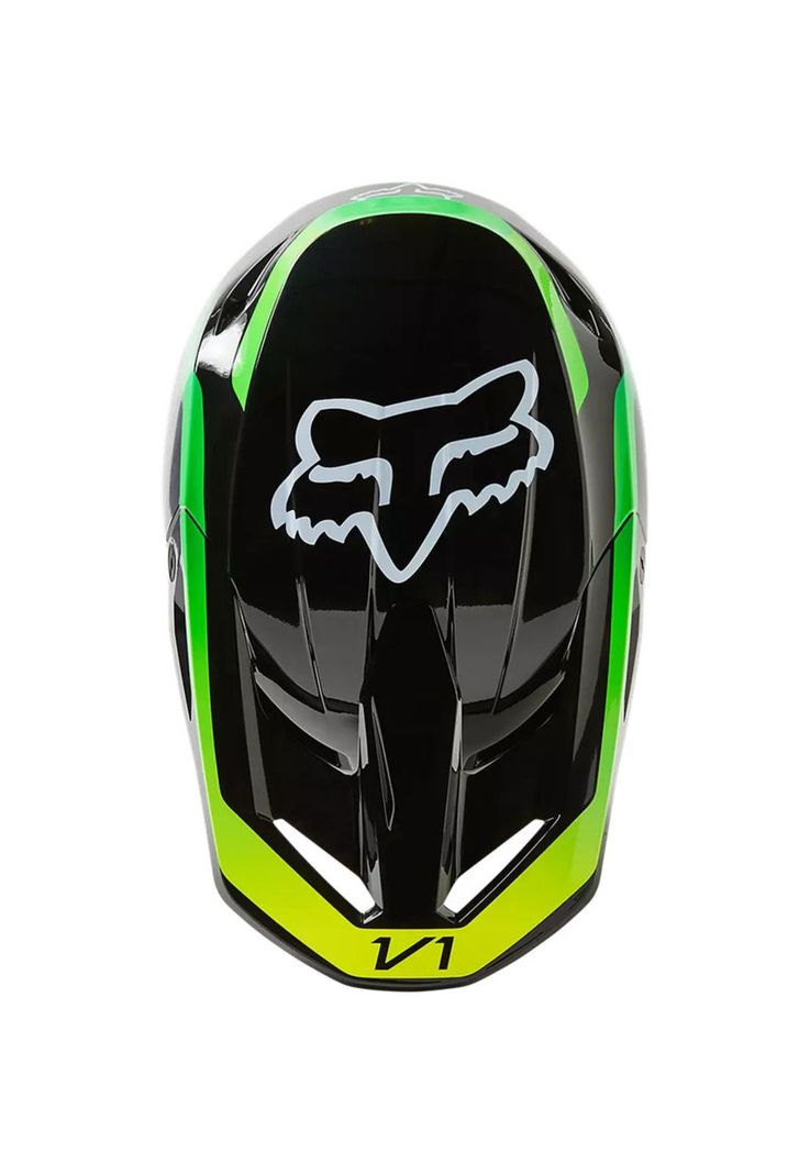 Casco Moto V1 Dpth Negro/Verde Fox-3