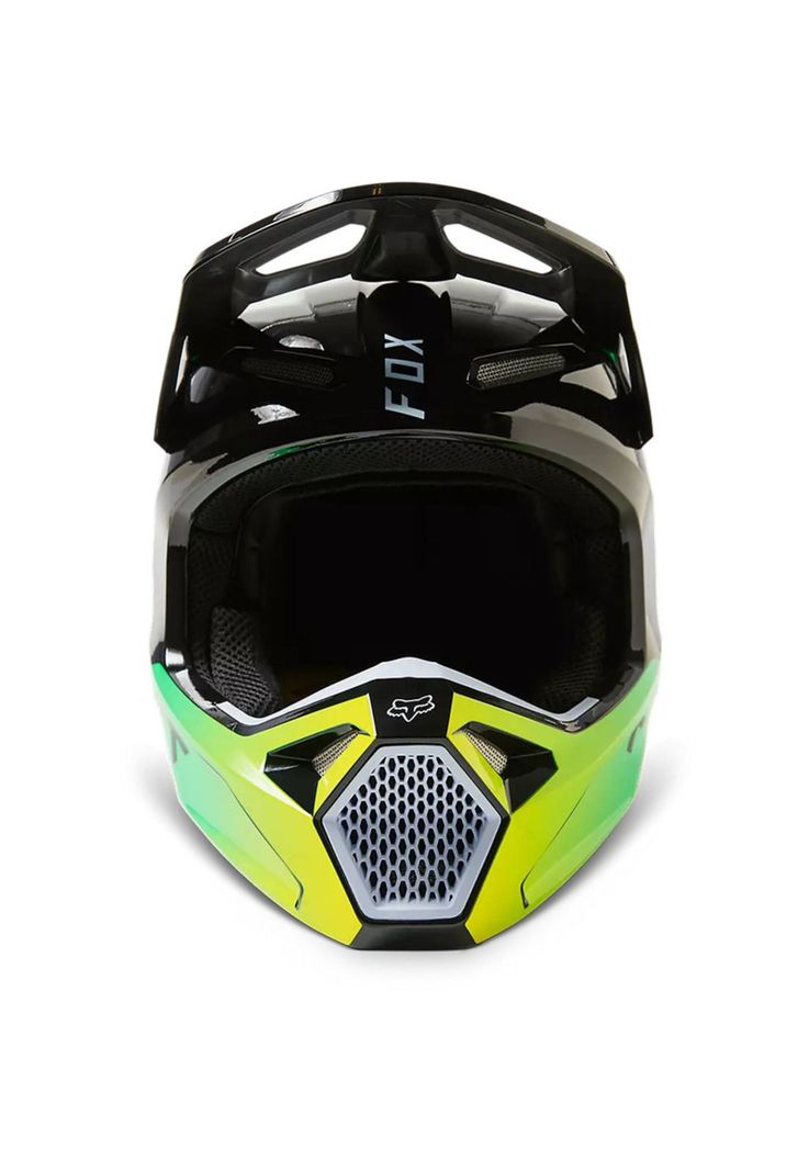 Casco Moto V1 Dpth Negro/Verde Fox-4