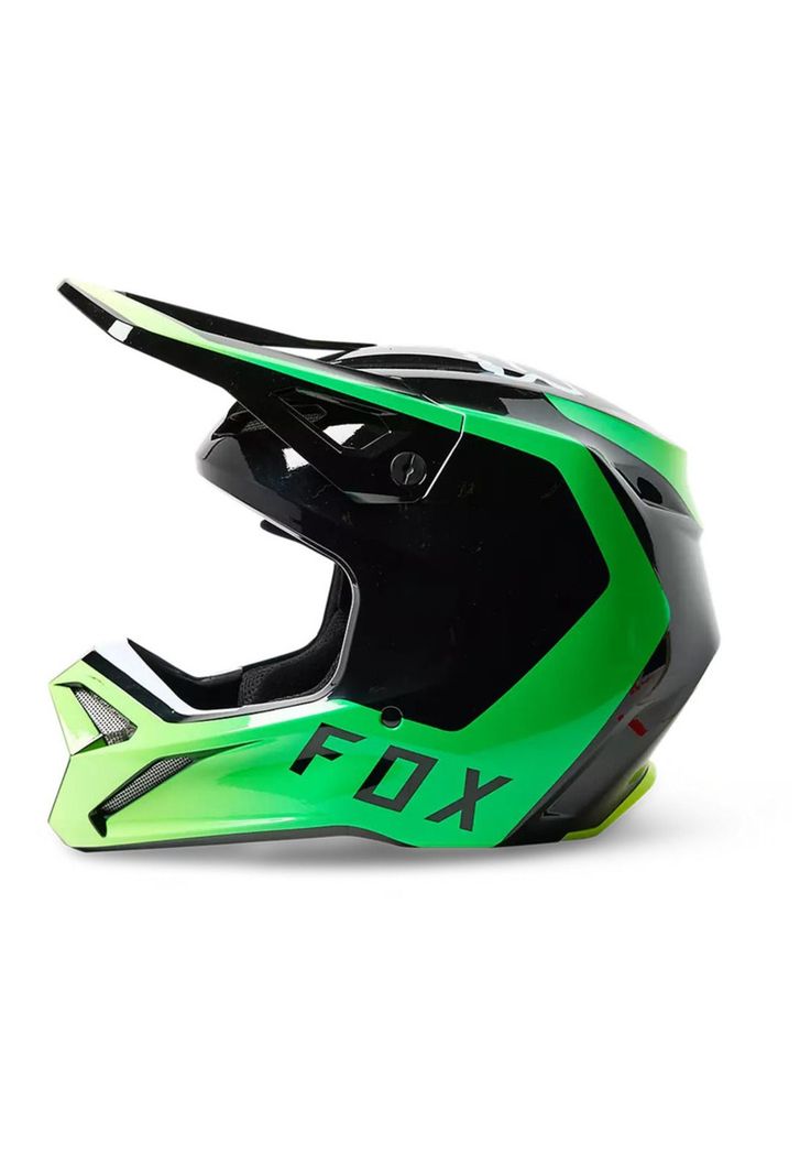 Casco Moto V1 Dpth Negro/Verde Fox-2