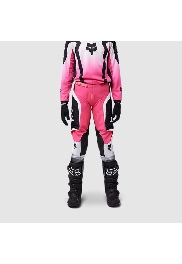 Pantalon Moto Niña 180 Lean Rosado/Negro Fox-2