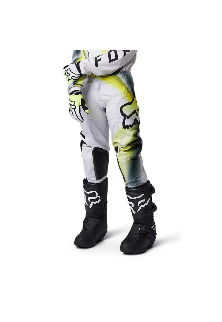 Pantalon Moto Niño 180 Toxsyk Amarillo/Blanco Fox-1