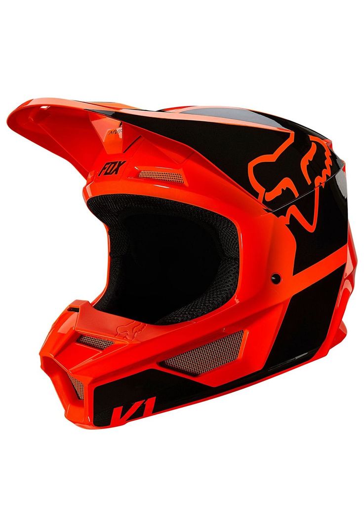 Casco Moto V1 Niño Revn Flo Naranjo Fox-1