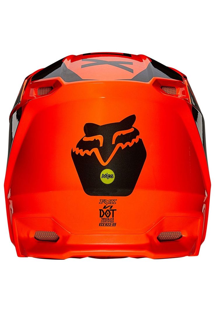 Casco Moto V1 Niño Revn Flo Naranjo Fox-3